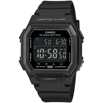 CASIO 卡西歐 0年電力方形電子錶-黑 手錶 學生錶 送禮 禮物 推薦(W-738H-1BV)