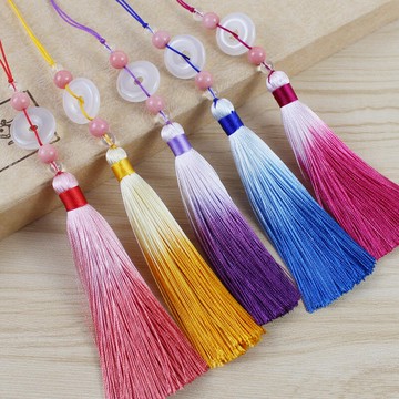 菩提蓮花流蘇汽車鑰匙扣掛件男女包包掛飾中國風穗子情侶款鏈吊墜