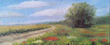 托斯卡納風景畫原創油畫鄉村景色 12x16 英寸天使