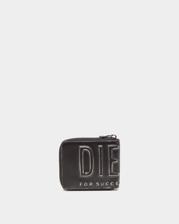 DIESEL 立體字樣拉鍊短夾 -