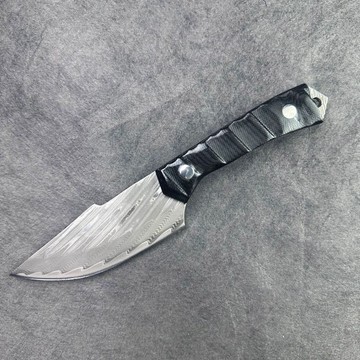 【原野】尾貨大馬士革花紋鋼一體鋼水果刀 鋒利切水果削皮厚3.6mm