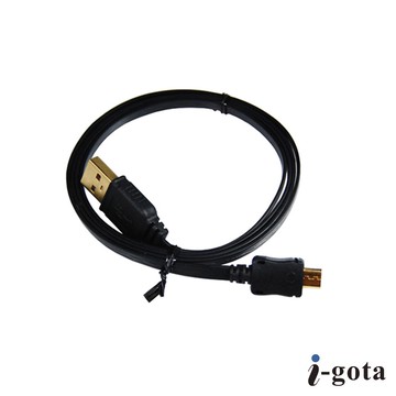 i-gota USB-A to Mini USB 2.0 連接線, 單層抗干擾, 扁線, 鍍金頭高速傳輸線 UL2725