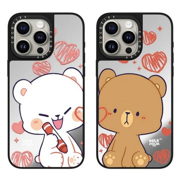 情侶小熊 iPhone17Promax手機殼 蘋果16Pro防摔殼i15保護殼i14硬殼i13