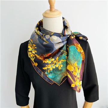 【巴黎精品】真絲絲巾蠶絲領巾-璀璨幸福樹大方巾女絲巾a1af55