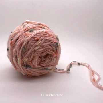 5 款自製編織圍巾手混線 小紅書推薦款復古粉紅豆豆仿羊絨 特色毛線 鉤針棒針手工毛線