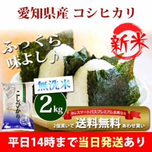 新米 米 無洗米 2kg 愛知県産 コシヒカリ 令和5年産 お米 2kg プレミアム特典 あわせ買い 送料無料 北海道・沖縄配送不可 即日発送 クー