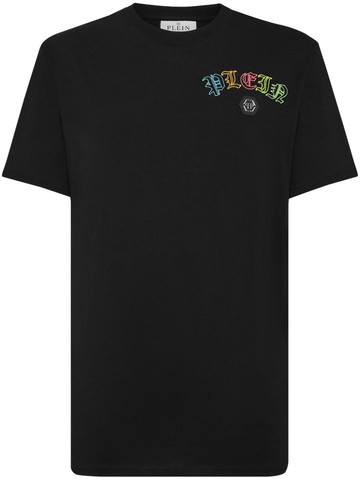 Philipp Plein - logo-embroidered cotton T-shirt - men - Cotton - XXXL - Black