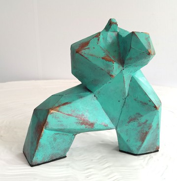 中國功夫雕塑【手繪綠色】 太極 | 藝術品 | 擺件| 送客戶|送老闆