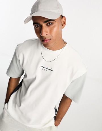 River Island colour block t-shirt in white