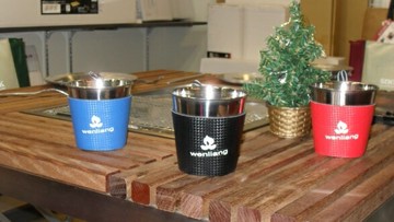 【【蘋果戶外】】文樑 ST-2026 冷熱兩用杯 304材質 300cc 三件組 不鏽鋼杯 不鏽鋼碗 (台灣製) 餐具