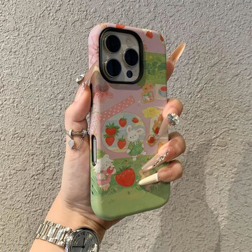 野餐兔兔蘋果17promax手機殼iPhone16pro卡通菲林二合一保護套15pro女13可愛14新