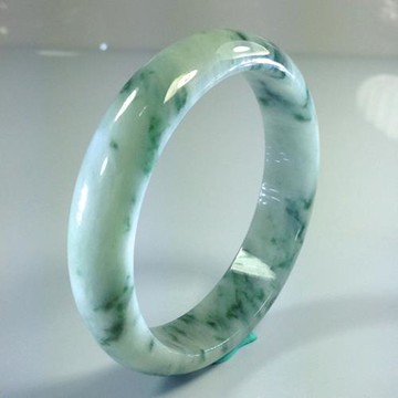 【森茂珠寶】天然翡翠A貨 飄蘭花圓鐲 A982