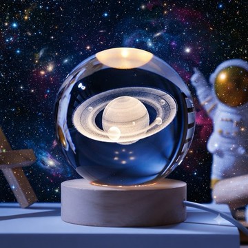 [快速出貨] 【17消暑、17療癒】降溫好運7 【Full house 幸福時光屋】土星宇宙小夜燈/USB燈座/發光水晶球小夜燈！畢業季-聖誕節禮物/耶誕禮物/交換禮物巨蟹座生日禮物/畢業禮物