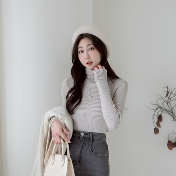 高領坑紋針織打底衣 SY68841【現貨】