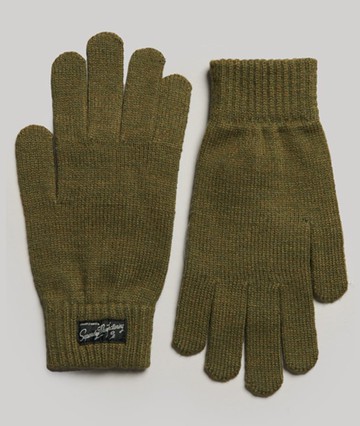 Superdry Women's Unisex Essential Logo Gloves Green / Olive Marl - Size: M/L