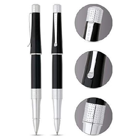 Cross Beverly Refillable Gel Ink Rollerball Pen, Medium Rollerball, Includes Premium Gift Box Black Lacquer