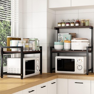 微波爐置物架 廚房台面置物架家用轉角蔬菜調味料瓶用品烤箱微波爐水槽收納架子 免運 開發票