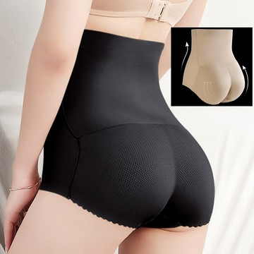 FoxBi.飛沂美體高腰俏臀褲素三角假屁股(S-2L)