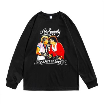 空氣補給站AirSupply合唱團空中補給慢搖滾組合印花長袖T恤寬松
