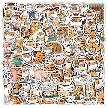 100張/包【買1包送1包】💥胖胖虎貼紙 兒童貼紙 卡通貼紙 獎勵貼紙 筆記本貼紙 防水貼紙 貼紙 手賬貼紙行李箱貼