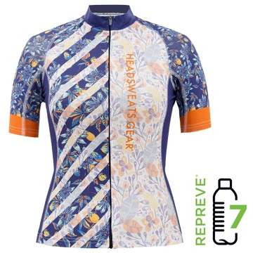 HEADSWEATS(汗淂)-女自行車衣(短袖).環保材質.Floral.本店名:騎跑泳者FINISHER