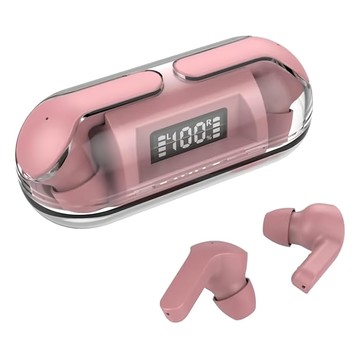 nStylE 東榮電子 超級音符19 真無線藍芽耳機，長板型電量顯示，觸控操作，輕巧便攜  NTWS-019  粉色