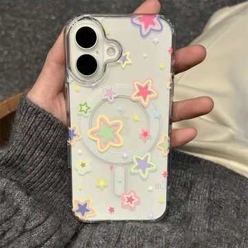 台灣出貨🚀彩色星星 防摔殼 蘋果iPhone17 16 15 Pro Max 軟殼 14 13 12 11 手機殼保護
