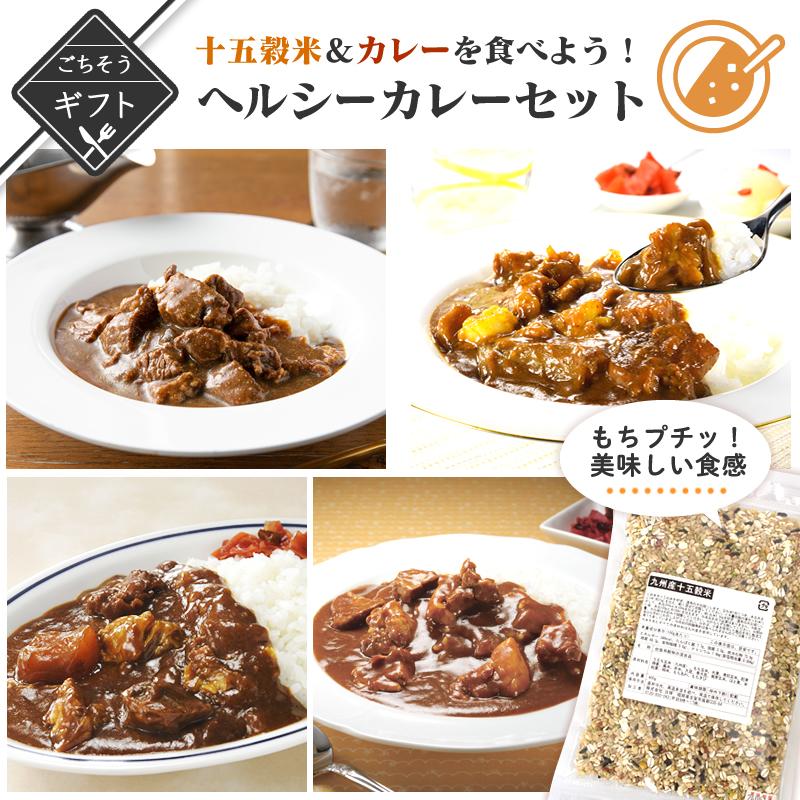 カレーを十五穀米で食べよう！ヘルシーカレーセット　高級 酒の つまみ 食べ物 手土産 常温 夏 お酒 ビール 日本酒 お中元 御中元 グルメ 酒