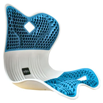 西格傢飾 日本矯正坐姿防駝背透氣美姿坐墊 蜂窩凝膠款 藍色  400 x 330 x 340mm