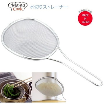 asdfkitty*日本製 燕三条 304不鏽鋼淺型濾網/多用途濾網勺-撈麵.撈青菜.炸物-都好用