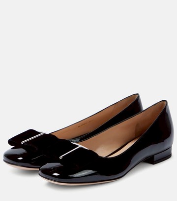Tom Ford Audrey bow-detail patent leather ballet flats