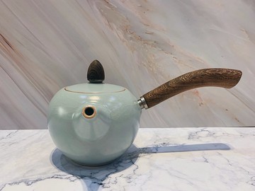 台灣汝窯大師林德豐 - 汝窯側把壺(現貨+預購)