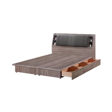 【本木】艾尼 USB插座貓抓皮房間二件組-雙人5尺(床頭+抽屜床底)梧桐