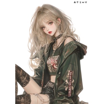 【10月新作5】07-094-0044 人物貼紙 輕龐克女孩