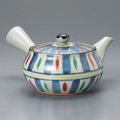 取り寄せ商品 業務用食器 赤絵二段トクサ急須 10×7cm・300cc 日本茶・茶道道具