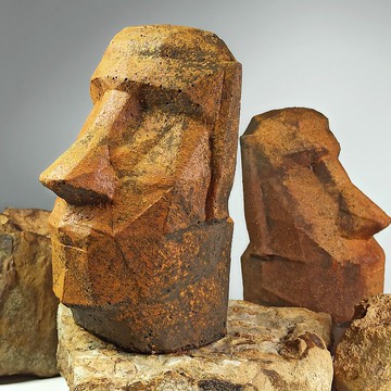 情人節禮物/摩艾擺飾/鐵鏽效果,攝影道具 , 書檔