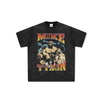 BC邁克泰森Mike Tyson拳擊復古印花vintage長袖短袖T恤水洗做舊