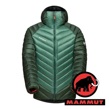 【MAMMUT 長毛象】Broad Peak 男鵝絨FP800連帽外套『深玉石綠/綠樹林』1013-02960 戶外 露營 登山 健行 休閒 時尚 保暖 禦寒 連帽外套