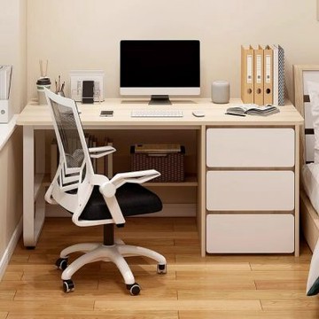 書桌 單人桌 家用電腦桌 工位桌 臺式工作桌 職員桌 臥室梳妝桌 帶抽辦公桌 收納書桌