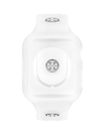 Tory Burch T Monogram White Silicone Band for Apple Watch, 41mm