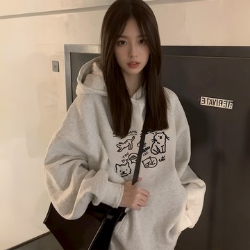 美式帽T 顯瘦 小個子 刷毛女生上衣 連帽衛衣女 韓系銀狐絨帽T 重磅帽T 刷毛帽T 顯瘦 慵懶風