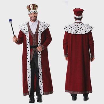 萬圣節男款歐洲宮廷復古國王服 中世紀古羅馬長袍 搞怪變裝派對服