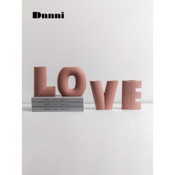 Dnnni擺件花器LOVE造型創意家居樣板房酒店民宿兒童房婚房裝飾品
