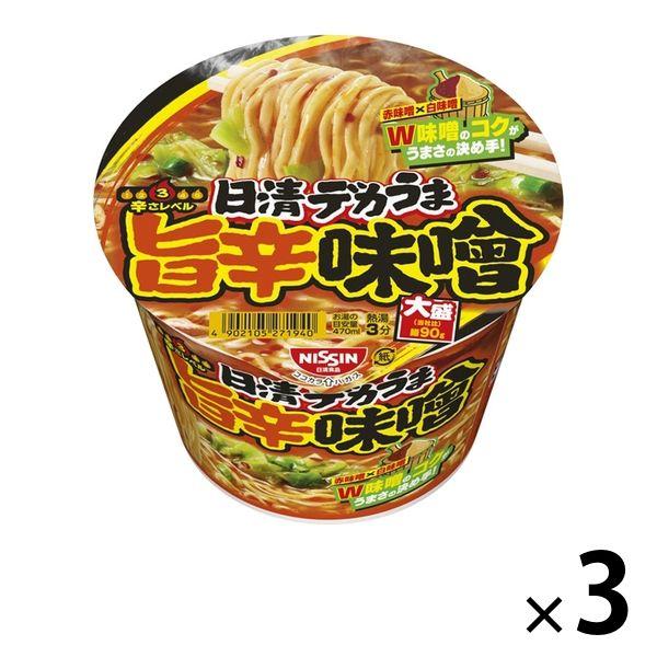 日清食品カップ麺 日清デカうま 旨辛味噌 日清食品 インスタントラーメン大盛り 3個