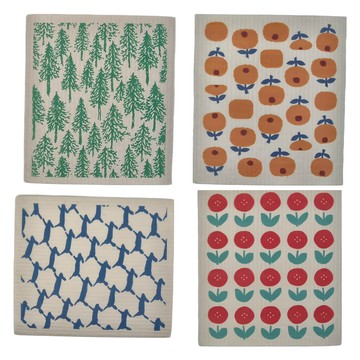 SHIMOYAMA 長方形木漿棉抹布 皆川明 4片裝  7.6 x 6.8吋  1組