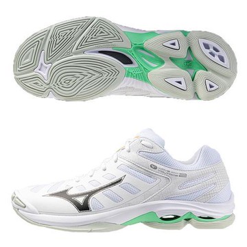 Mizuno 美津濃 排球鞋 男鞋 WAVE VOLTAGE 2 白黑綠【運動世界】V1GA246016