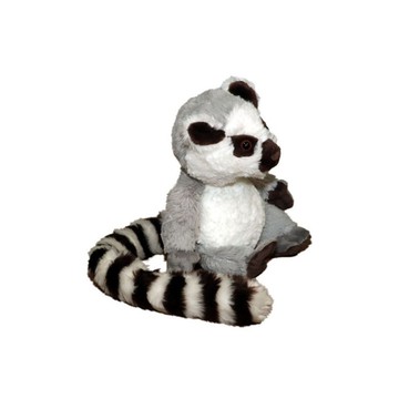 六福村x六福莊 25cm灰色環尾狐猴坐姿玩偶 官方直營