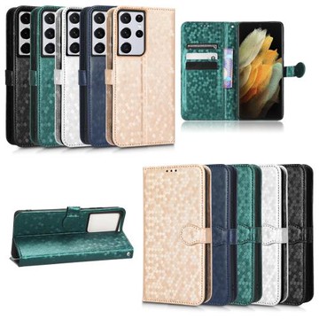 適用于三星S21 Ultra波點紋皮套手機殼插卡防摔套翻蓋式男女軟殼