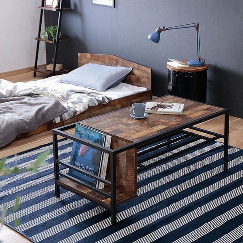 センターテーブル 収納付き 幅100cm ヴィンテージ 棚付き 収納 テーブル おしゃれ 家具 一人暮らし リビング ダイニング ブルックリン ブラウン ローテーブル 通販 Lineポイント最大0 5 Get Lineショッピング