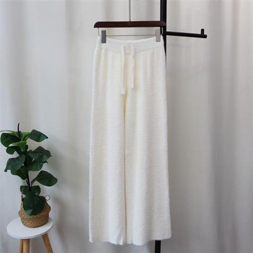 【米蘭精品】休閒褲針織長褲仿水貂絨抽繩女褲子5色74jl78